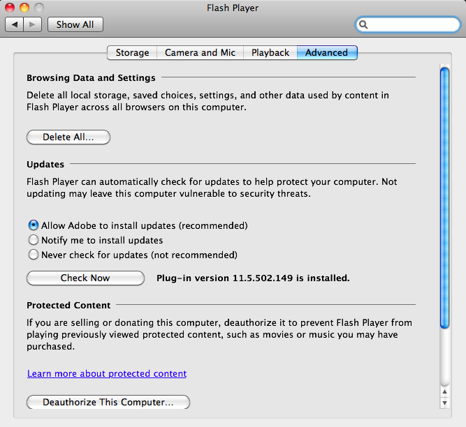Adobe Flash Player 11 For Mac Os X